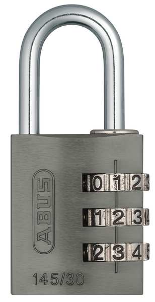 Combination Padlock, Side, Black/Silver