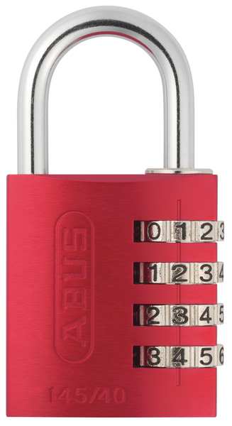 Combination Padlock, Side, Red