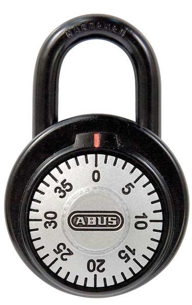 Combination Padlock, Front, Black/Silver