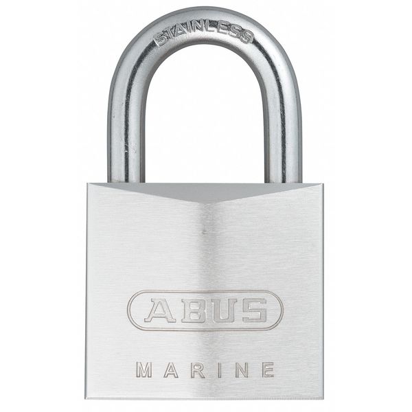 Padlock, Keyed Alike, Standard Shackle, Rectangular Brass Body, Stainless Steel Shackle, 27/32 in W