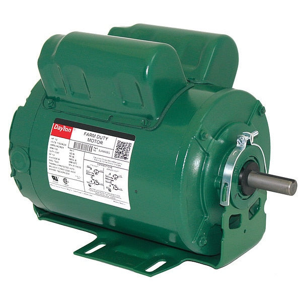Agricultural Fan Motor, Capacitor-Start/Run, 1/2 HP, 115/208-230V AC, 1,725 Nameplate RPM, 56 Frame