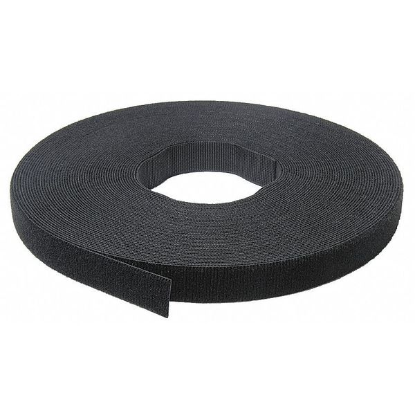 Reclosable Fastener, No Adhesive, 75 ft, 3/4 in Wd, Black