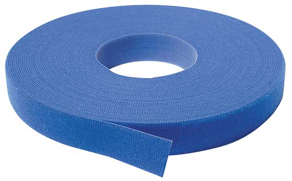 Back-to-Back Strap, No Adhesive, 37.5 ft, 3/4 in Wd, Blue