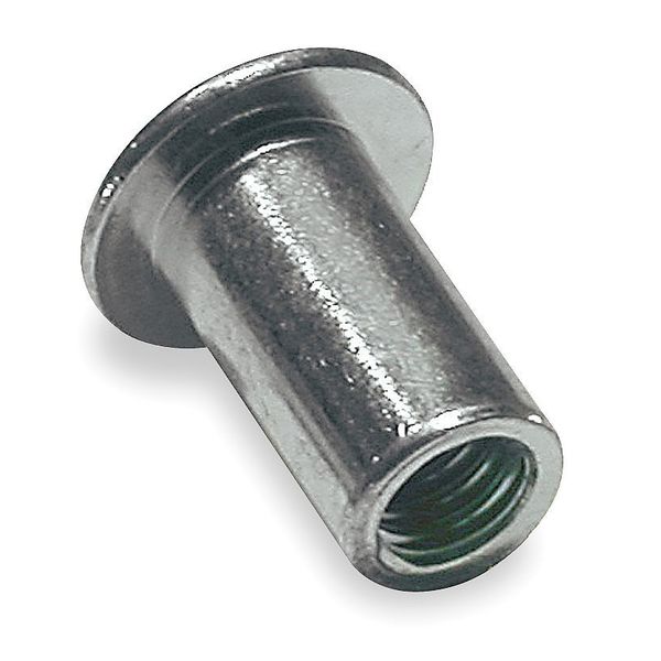 Rivet Nut, #8-32 Thread Size, 0.357 in Flange Dia., 0.5 in L, Steel, 50 PK