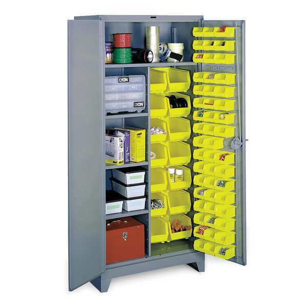 Extra-Heavy Duty Bin Cabinet, 36 in W, 82 in H, 21