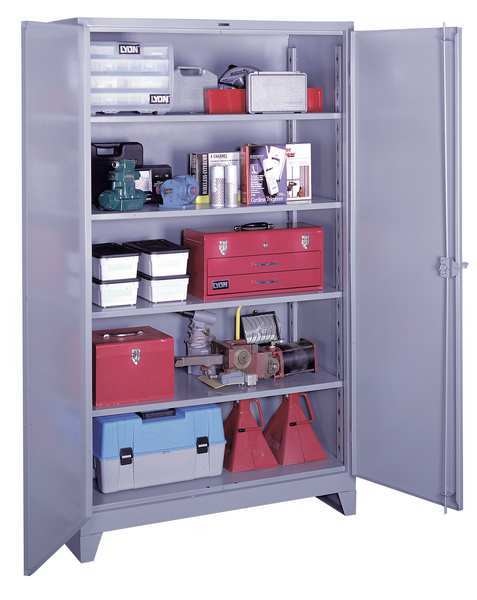 14 ga. ga. Steel Storage Cabinet, 36 in W, 46 in H, Stationary