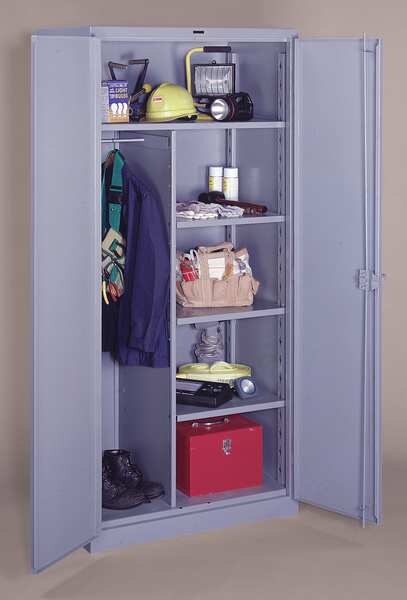 14 ga. ga. Steel Storage Cabinet, 36 in W, 82 in H, Stationary