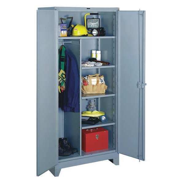 14 ga. ga. Steel Storage Cabinet, 36 in W, 82 in H, Stationary