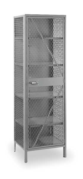14 ga. ga. Steel Storage Cabinet, 24 in W, 78 in H, Stationary
