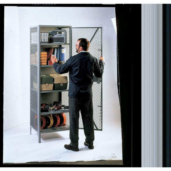 14 ga. ga. Steel Storage Cabinet, 24 in W, 78 in H, Stationary