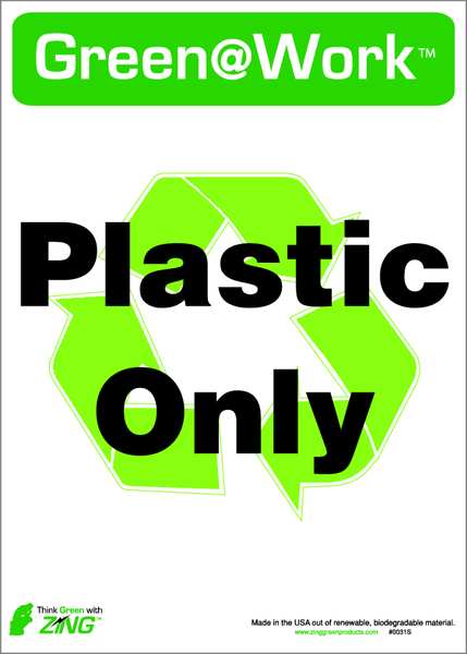Recycle Label, Plastic Only, PK5