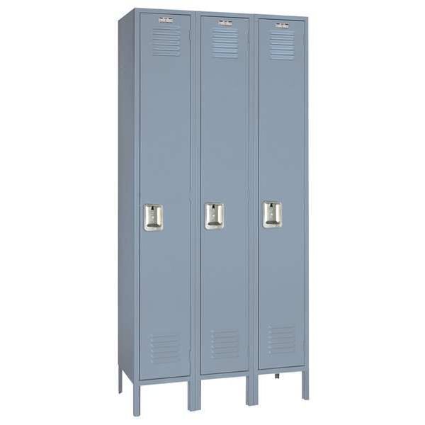 Wardrobe Locker, 36 in W, 18 in D, 66 in H, (1) Tier, (3) Wide, Dove Gray