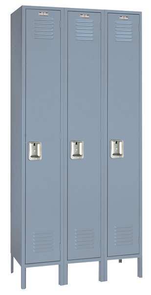Wardrobe Locker, 36 in W, 18 in D, 78 in H, (1) Tier, (3) Wide, Dove Gray