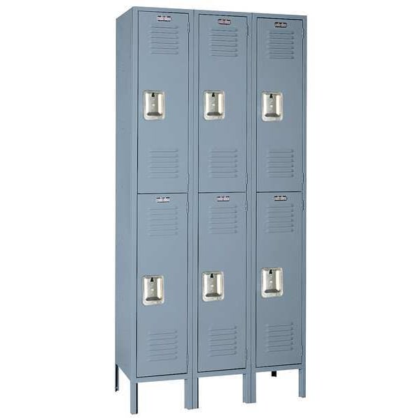 Wardrobe Locker, 36 in W, 12 in D, 66 in H, (2) Tier, (3) Wide, Dove Gray