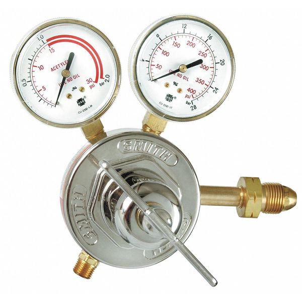 Gas Regulator, Single Stage, CGA-300, 15 psi, Use With: Acetylene
