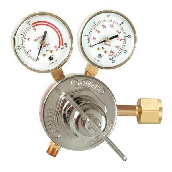 Gas Regulator, Single Stage, CGA-300, 15 psi, Use With: Acetylene