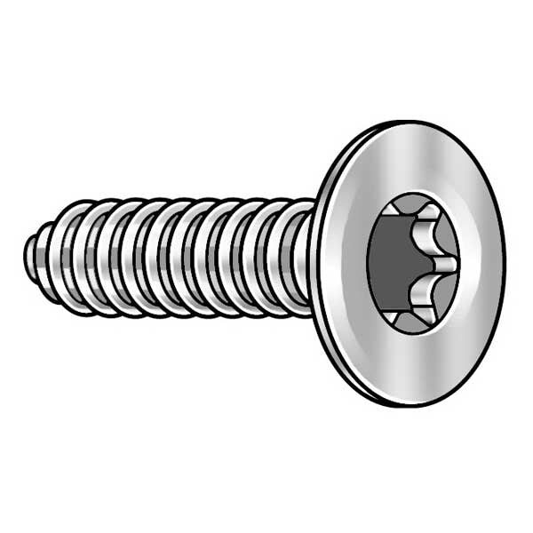 Sheet Metal Screw, #6 x 1/4 in, Zinc Plated Steel Flat Head Torx Drive, 50 PK