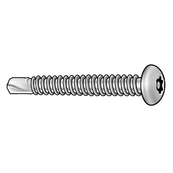 3/4 in Torx Pan Tamper Resistant Screw, 410 Stainless Steel, Plain Finish, 25 PK