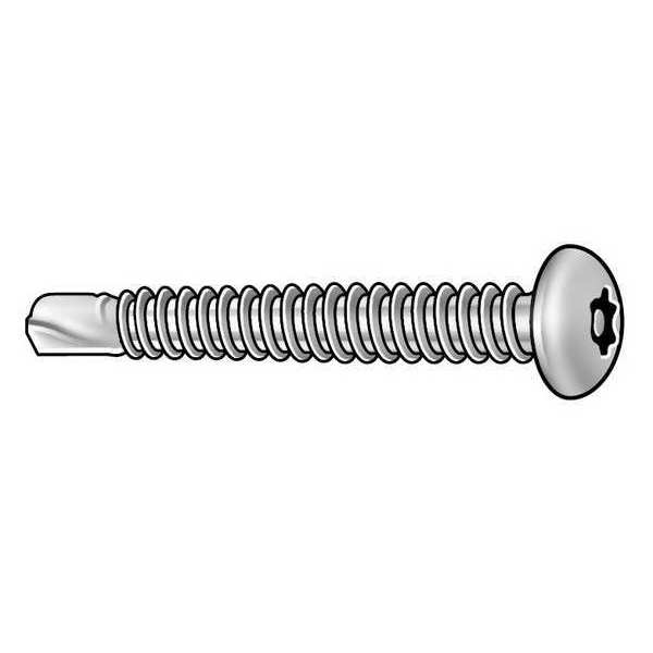 3/4 in Torx Pan Tamper Resistant Screw, 410 Stainless Steel, Plain Finish, 25 PK