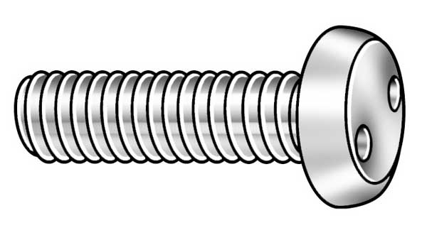 #10-24 x 4 in Spanner Pan Tamper Resistant Screw, 18-8 Stainless Steel, Plain Finish, 25 PK