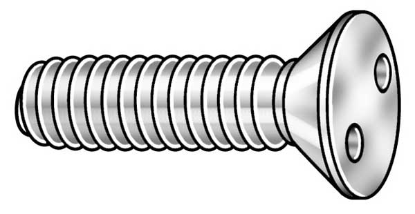 #4-40 x 1/2 in Spanner Flat Tamper Resistant Screw, 18-8 Stainless Steel, Plain Finish, 50 PK