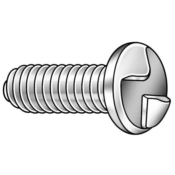 #10-24 x 1 in One-Way Round Tamper Resistant Screw, 18-8 Stainless Steel, Plain Finish, 50 PK