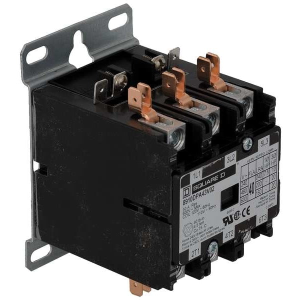 480VAC Non-Reversing Definite Purpose Contactor 3P 40A, Width: 2.5 in