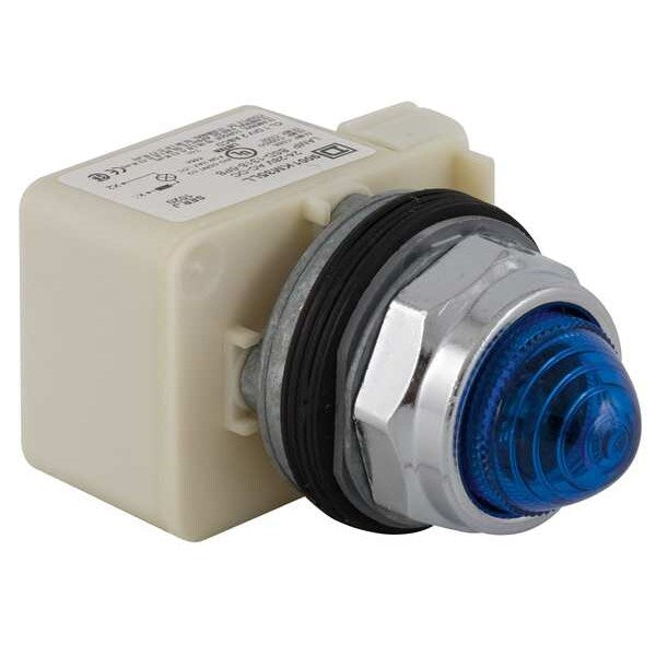 Pilot Light, LED, 120V, 30mm, Chrome, BL