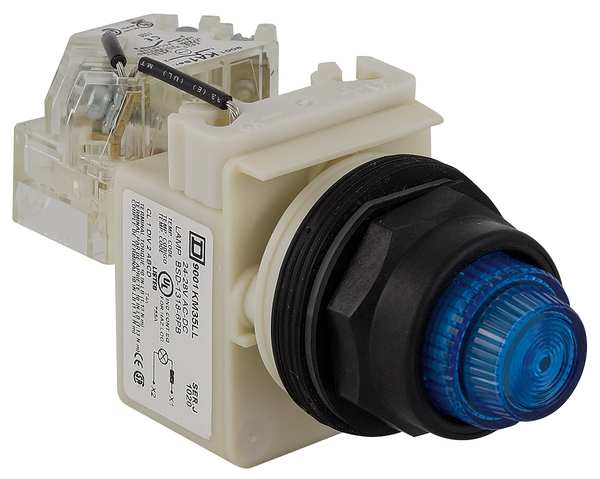 Push to Test Pilot Light, Blue, LED