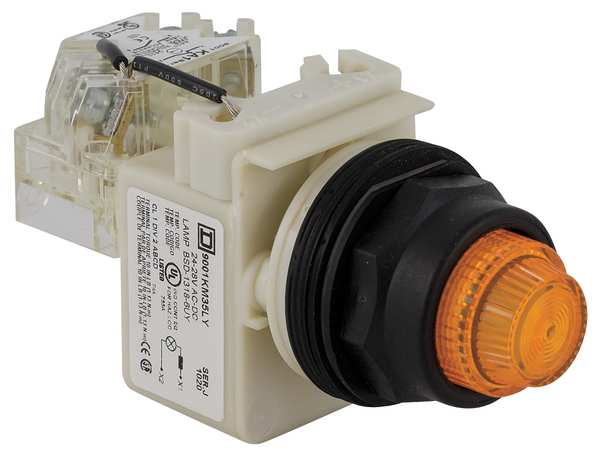 Push to Test Pilot Light, Amber, LED