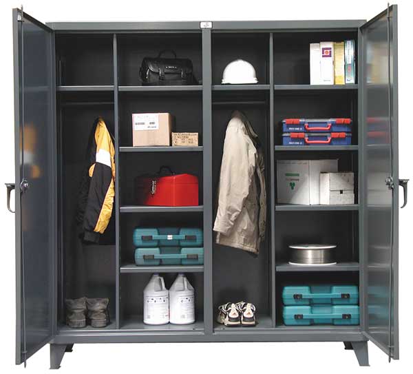 12 ga. Steel Storage Cabinet, 72 in W, 78 in H, Stationary