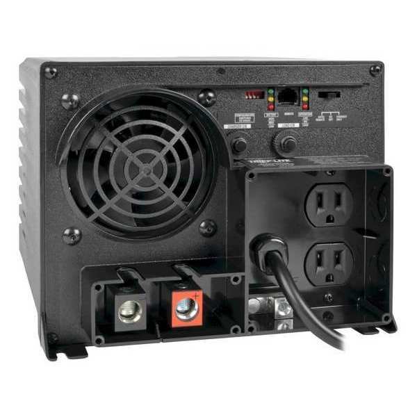 Inverter and Battery Charger, Polycarbonate Case, Sine Wave Form, 1250W Nominal Output, 2 Outlets