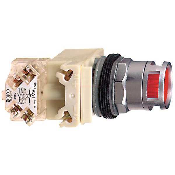 Illuminated Push Button, 30 mm, 1NO/1NC, Red