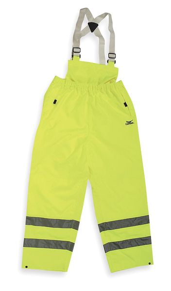 Hi-Vis Rain Bib Overall, Yellow/Green, 2XL