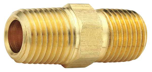 Brass Hex Nipple, MNPT, 3/8