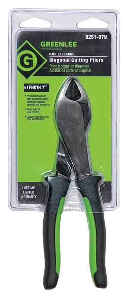 6 1/8 in High Leverage Diagonal Cutting Plier Flush Cut Oval Nose Uninsulated