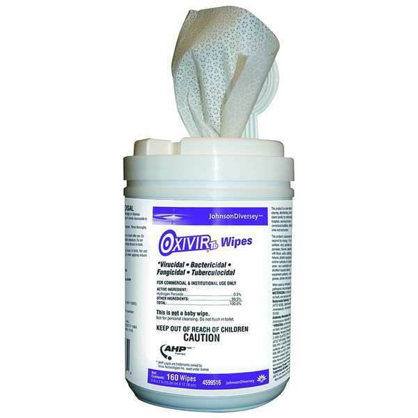 Disinfecting Wipes, White, Canister, Multipurpose, 160 Wipes, 6 in x 7 in, Fresh