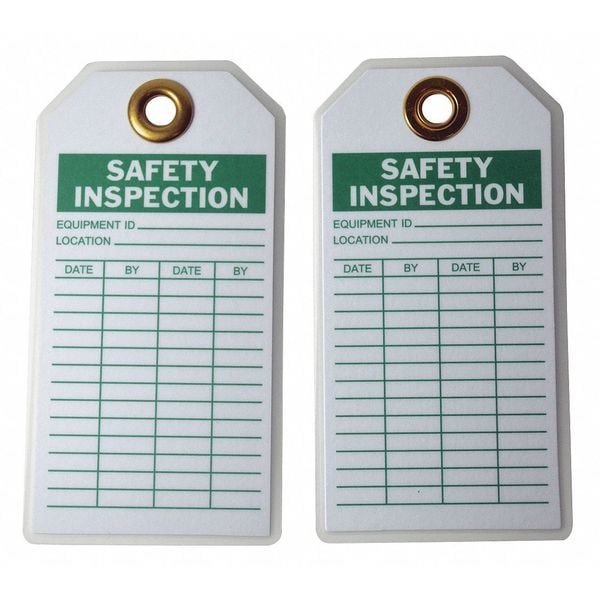 Saf Inspection Tag, 5-3/4 x 3 In, Brs, PK10