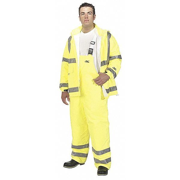 Rain Bib Overall, Hi-Vis Yellow/Green, 2XL