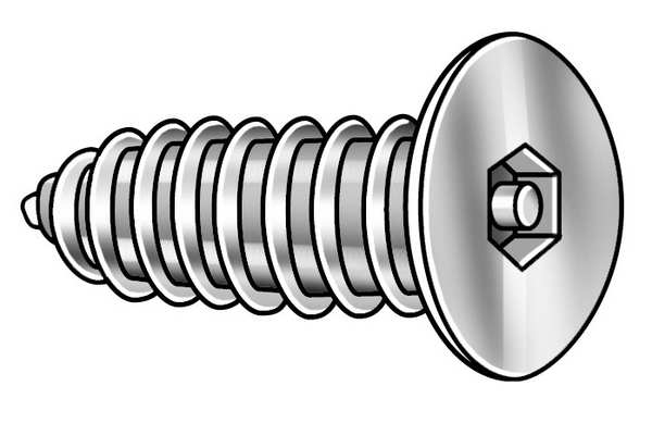 1 in Torx Flat Tamper Resistant Screw, 18-8 Stainless Steel, Plain Finish, 25 PK