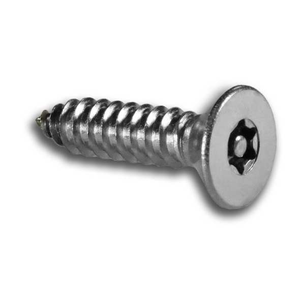 #14 x 1-1/2 in Tamper-Resistant Hex Flat Tamper Resistant Screw, 18-8 Stainless Steel, Plain Finish