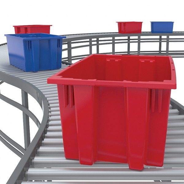 Stack & Nest Container, Blue, Industrial Grade Polymer, 29 1/2 in L, 19 1/2 in W, 15 in H