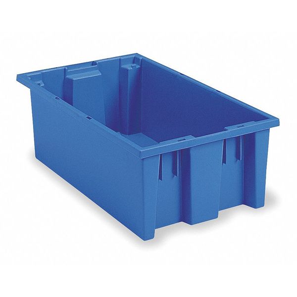Stack & Nest Container, Blue, Industrial Grade Polymer, 29 1/2 in L, 19 1/2 in W, 15 in H