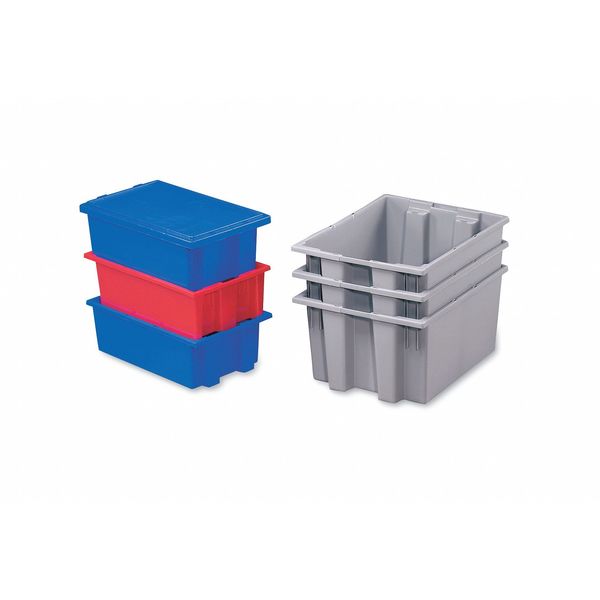 Stack & Nest Container, Blue, Industrial Grade Polymer, 29 1/2 in L, 19 1/2 in W, 15 in H