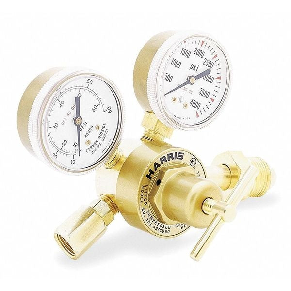 Flow Gauge Regulator, Single Stage, CGA-320, 0 to 60 psi, Use With: Carbon Dioxide
