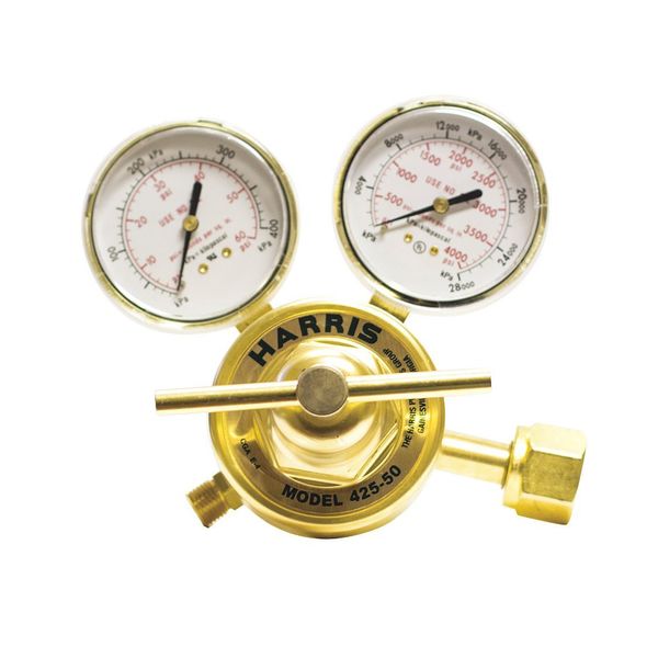 Gas Regulator, Single Stage, CGA-540, 0 to 50 psi, Use With: Oxygen