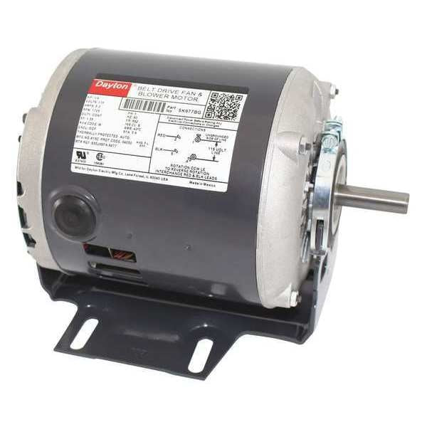 Split-Phase Belt Drive Motor, 1/4 HP, 56Z Frame, 115V AC Voltage, 1,725 Nameplate RPM