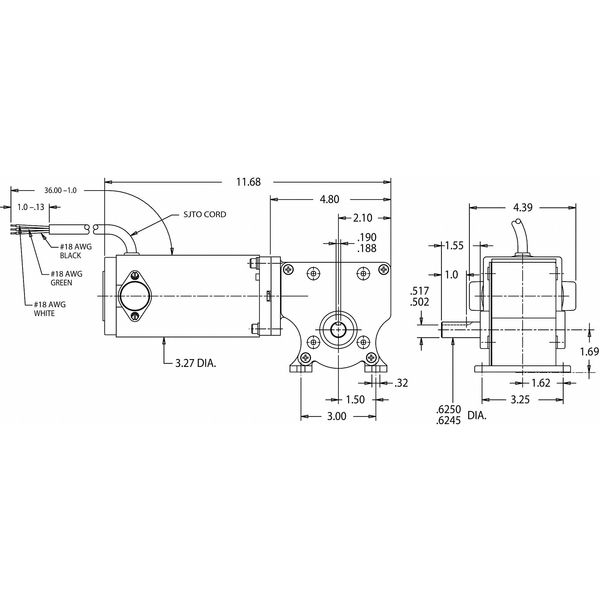DC Gearmotor, RPM 64, 90 VDC