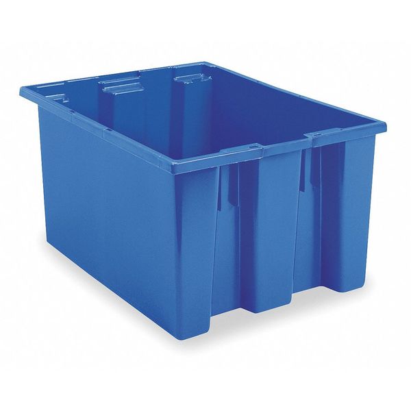Stack & Nest Container, Blue, Industrial Grade Polymer, 29 1/2 in L, 19 1/2 in W, 15 in H