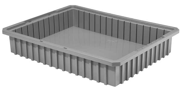 Divider Box, Gray, Industrial Grade Polymer, 22 3/8 in L, 17 3/8 in W, 4 in H